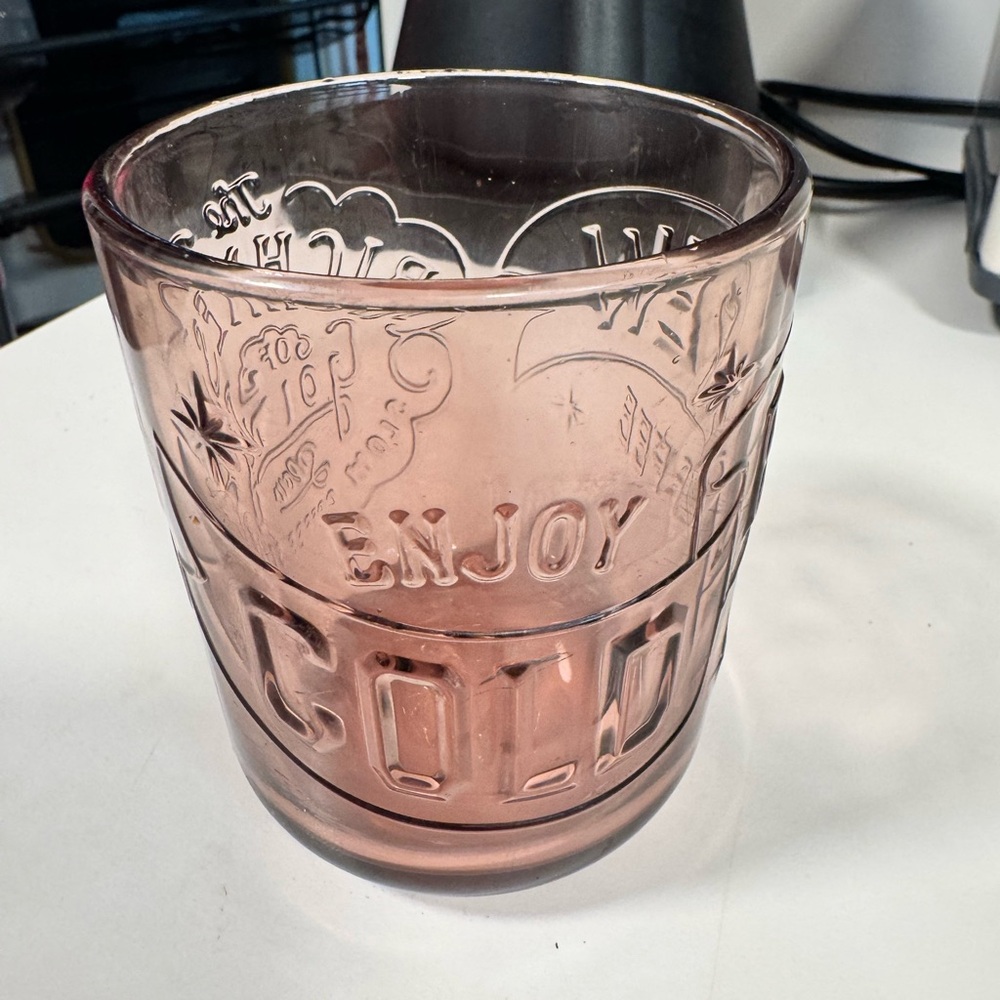 The Richness of Going Slow 'Enjoy Cold Brew’ Pink Glass Tumbler